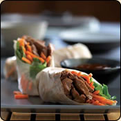 DELICIOUS CRIOLLO GRASS FED BEEF BEEF SPRING ROLLS WITH CARROTS AND CILANTRO