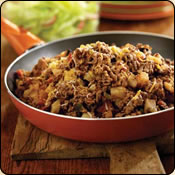 This Grass Fed Criollo Beef is delicious! SOUTH-OF-THE-BORDER BEEF HASH