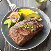 DELICIOUS CRIOLLO GRASS FED BEEF SPICY GRILLED RIBEYE WITH AVOCADO-MANGO SALAD