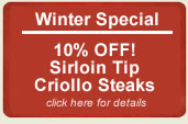 10% Off our Ground Criollo and Criollo Burgers!