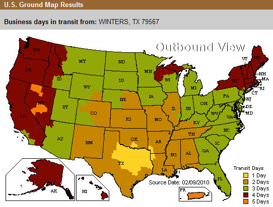 UPS Delivery Map